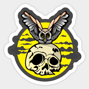 owl-Skull Sticker